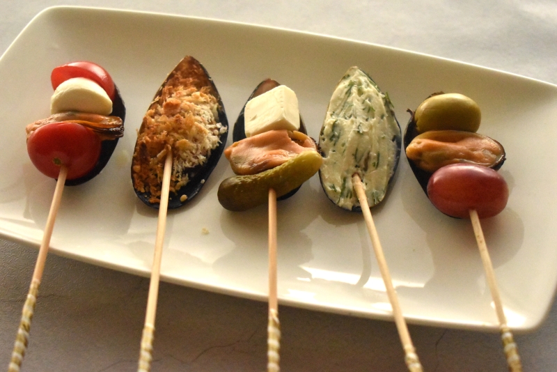 スモークムール貝を使ったピンチョス